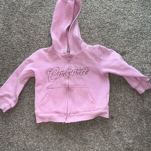 Carhartt Pink Hoodie with Full Zipper and Logo